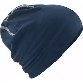 Beechfield Katoenen sport beanie navy blauw voor volwassenen