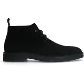 Manfield Zwarte suède veterboots | Maat 40