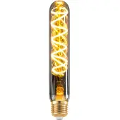 LumenXL E27 dimbare buislamp smoke met spiraal en spiegeleffect 18,5 cm, 4W, 1700K