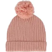 Sarlini Baby Muts - Ribbed + Pompon - 1-2 Jaar - Licht Roze