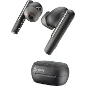 Poly Karbonvezel zwarte oordopjes, Poly Voyager Free 60+ UC + BT700 USB-C adapter + oplaadcase met touchscreen, Draadloos, Gesprekken/muziek, Oordopjes met microfoon, Zwart