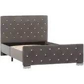 vidaXL Bedframe fluweel grijs 100x200 cm