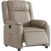 vidaXL Fauteuil verstelbaar elektrisch kunstleer cappuccinokleurig