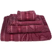 Pip studio Washandje Jasmin Jacquard Dark Pink (Set van 3)