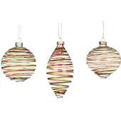 Goodwill Kerstbal Glas Rood-Groen D 8 cm Voordeelass. Per 3 Stuks
