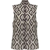 Geisha gilet met all over print ecru/zwart female | Maat: 36