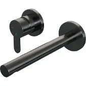 Brauer Gunmetal Edition inbouw wastafelmengkraan met rechte uitloop en rozetten model D2 gunmetal geborsteld PVD