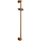 Brauer Copper Carving thermostatische inbouw regendouche SET 13 met 20 cm douchekop en rechte muurarm en staaf handdouche en doucheslang en geïntegreerde glijstang koper geborsteld PVD