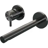 Brauer Gunmetal Edition ColdStart wastafelkraan inbouw rechte uitloop en rozetten model B2 gunmetal geborsteld PVD