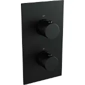 Brauer Regendoucheset inbouw black carving thermostatisch 20 cm met 3-weg omstelling, plafondarm en 3-standen handdouche mat zwart