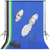 vidaXL Fotostudioset met achtergrond en verlichtingsset