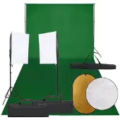 vidaXL Fotostudioset met verlichtingsset, achtergrond en reflector