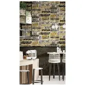 Praxis Vliesbehang Friends & Coffee 16606 - Goud - Zwart - 10,05m X 53cm