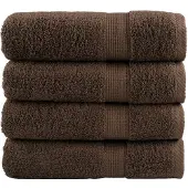 vidaXL Badhanddoeken SOLUND 4 st 600 g/m² 100x150 cm bruin