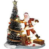 Luville Kerstdorpminiatuur Clumsy Santa (onhandige Kerstman) 9,5 X 6 X 10 Cm