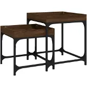 vidaXL Bijzettafels, 2 stuks, bruin, eikenlook, houtvezel