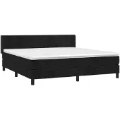 vidaXL Boxspringbed met matras, zwart, 160x200 cm, fluweel