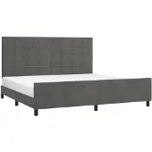 vidaXL Bedframe zonder matras 200x200 cm fluweel donkergrijs