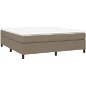 vidaXL Boxspring met matras stof taupe 160x200 cm