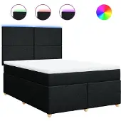 vidaXL Boxspringbed met matras, zwart, 140x200 cm, stof