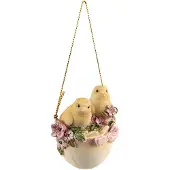 Clayre & Eef Decoratie Hanger Kuikentje 7 cm Geel Polyresin Geel