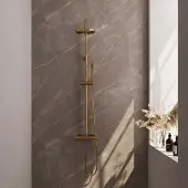 Brauer Gold Carving opbouw regendouche met 30cm douchekop en staafhanddouche geborsteld messing PVD
