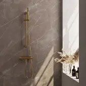Brauer Douchekraan Opbouw Carving Met Glijstang Geborsteld Goud (Keuze Handdouche)