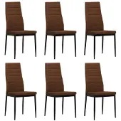 vidaXL Eetkamerstoelen 6 st stof bruin