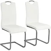 vidaXL Eetkamerstoelen 43x55x100 cm kunstleer wit 2 st online kopen