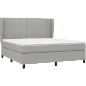 vidaXL Boxspring met matras stof lichtgrijs 180x200 cm