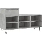 vidaXL Schoenenkast 102x36x60 cm bewerkt hout betongrijs