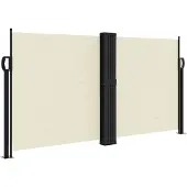 vidaXL Windscherm uittrekbaar 120x1200 cm crèmekleurig