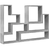 vidaXL Wandschap 96x12x64 cm bewerkt hout betongrijs