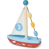 Mentari Voertuigen - Zeilboot - 16X5,5X20,5Cm - Hout - 18 Maanden