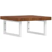 vidaXL Badkamer wandschap staal en massief eikenhout