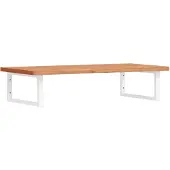 vidaXL Badkamer wandschap staal en massief beukenhout