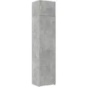 vidaXL Hoge kast, smal, betonkleur, 50x42,5x225 cm, houtvezel
