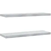 vidaXL Wandschappen 2 st 75x23,5 cm roestvrijstaal zilverkleurig