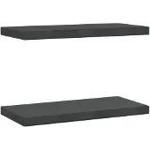 vidaXL Wandschappen 2 st 50x23,5 cm roestvrijstaal zwart