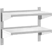 vidaXL Wandschap 2-laags 75x40x60 cm roestvrijstaal zilverkleurig