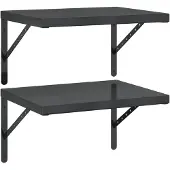 vidaXL Wandschappen 2 st 50x40 cm roestvrijstaal zwart