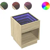 vidaXL Nachtkastje met Infinity LED 40x40x50 cm sonoma eikenkleurig