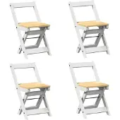 vidaXL Eetkamerstoelen 4 st Corona inklapbaar massief grenenhout wit