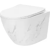 REA Carlos Duroplast/Flat/Zm Nature Marble - Wandtoilet - Grijs - - 49,5X37X32Cm