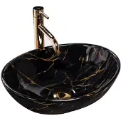 REA Opzetwastafel Sofia Black Marble Shiny