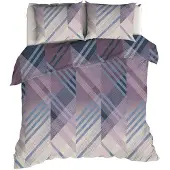 Romanette Dekbedovertrek Valmont Blauw / Lila Flanel-200 x 200 / 220 cm | 2-Persoons