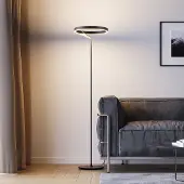 Molto Luce LED-vloerlamp Melli F, dimbaar, zwart, Woon-/ Eetkamer, Aluminium, Modern, LED vloerlamp