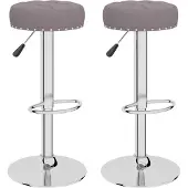 vidaXL Barkrukken 2 st stof taupe