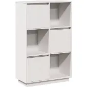 vidaXL Hoge kast 74x35x117 cm massief grenenhout wit