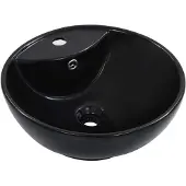 vidaXL Lavabo avec trop-plein 46,5 x 18 cm Céramique Noir